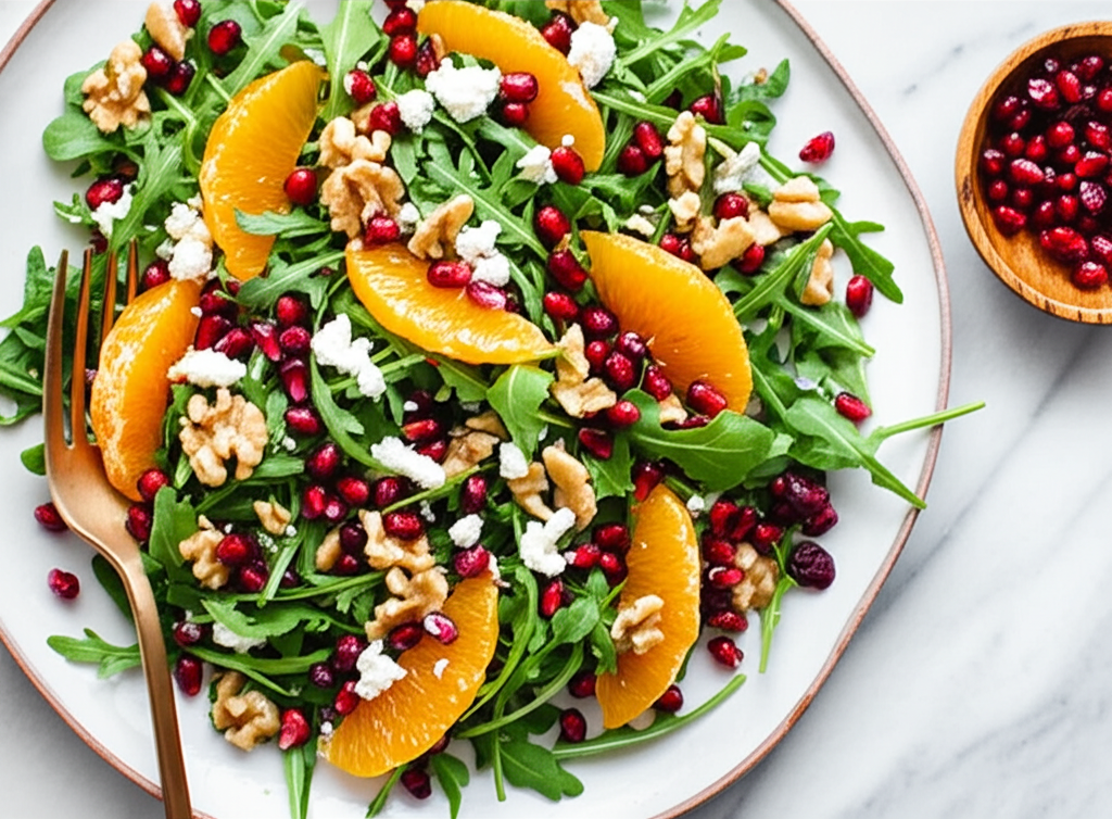 Winter Pomegranate Salad with Maple Candied Walnuts